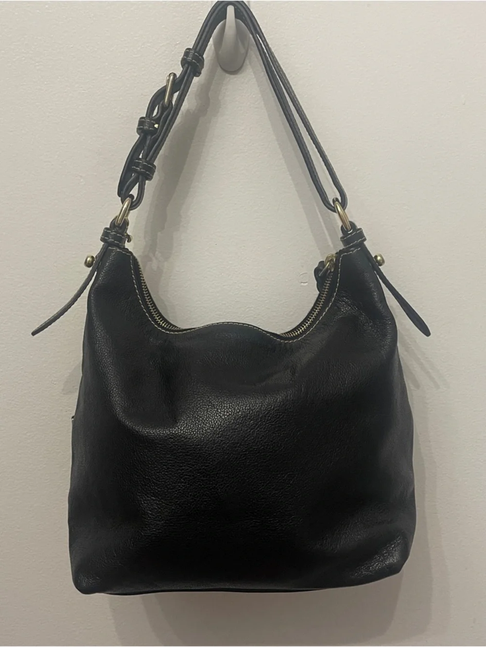 Y2K Dooney & Bourke Black Leather Hobo with